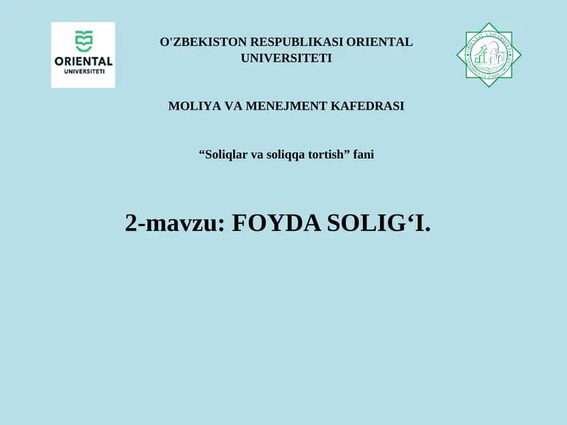Foyda solig‘i