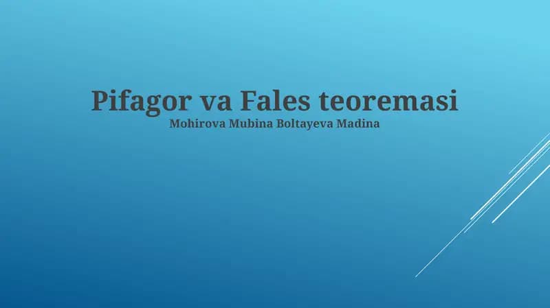 Pifagor va Fales teoremasi