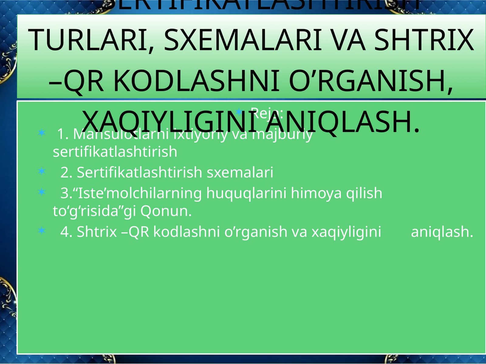 Sertifikatlashtirish Turu
