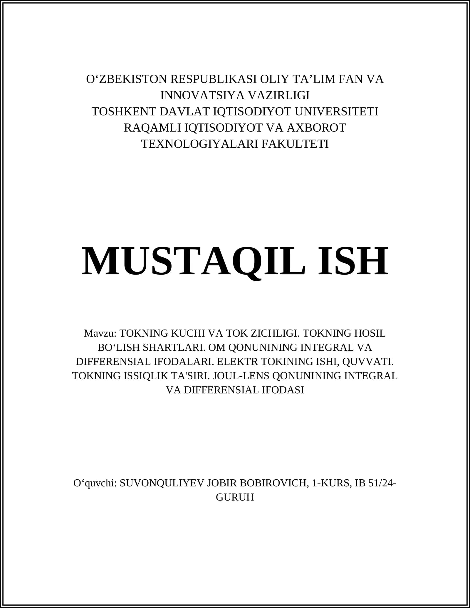 TOKNING KUCHI VA TOK ZICHLIGI