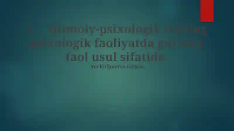 Ijtimoiy-psixologik trening