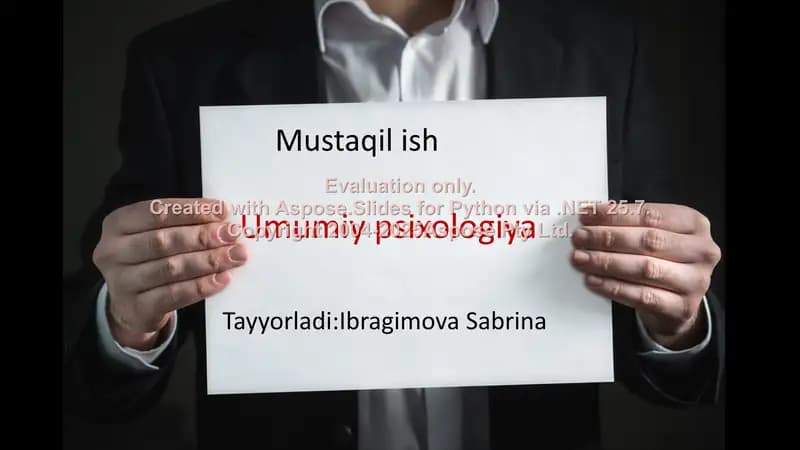 Umumiy psixologiya