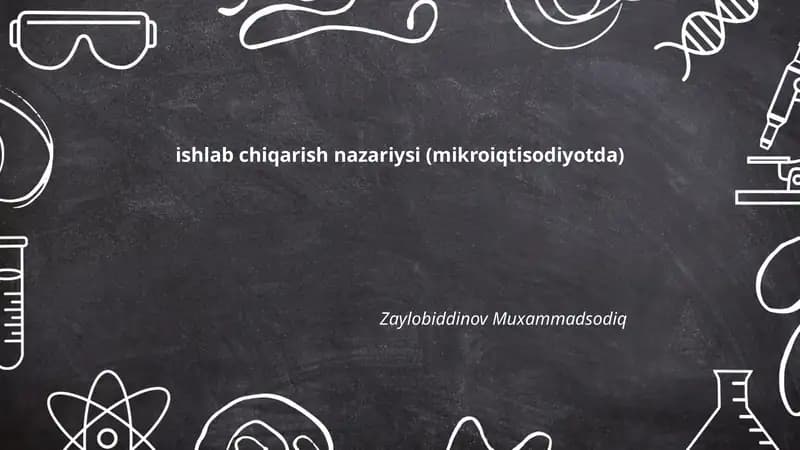 ishlab chiqarish nazariysi (mikroiqtisodiyotda)