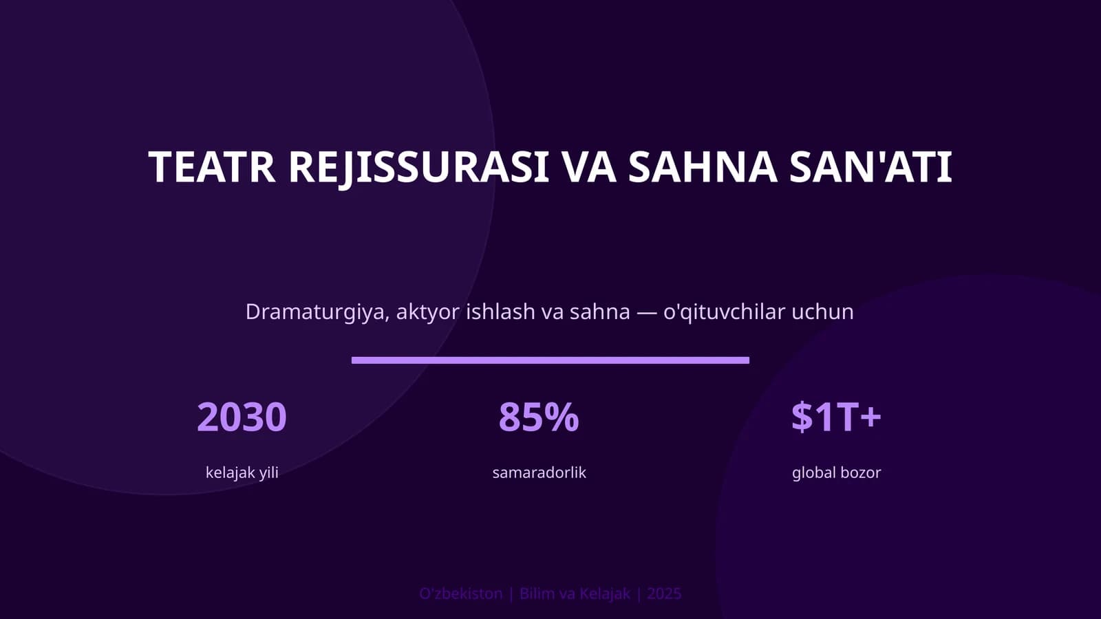 TEATR REJISSURASI VA SAHNA SAN'ATI