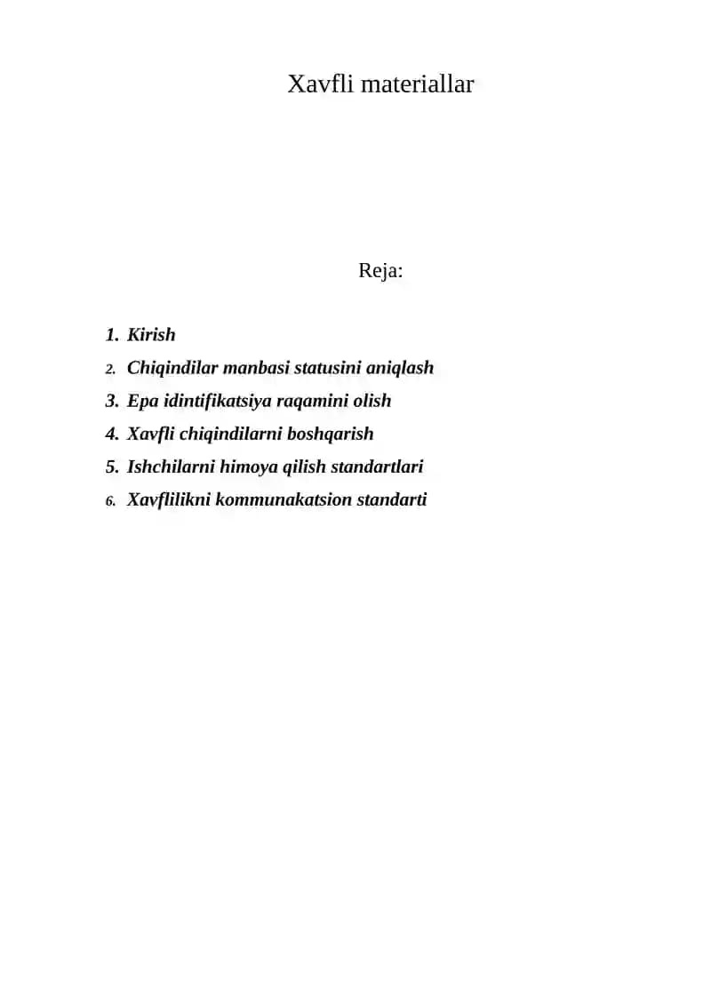 Xavfli materiallar