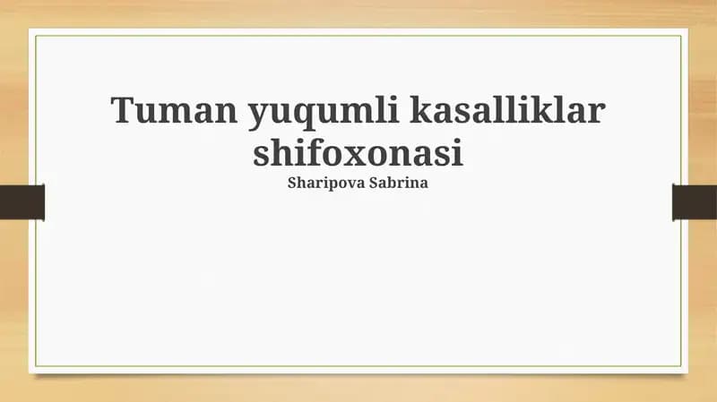 Tuman yuqumli kasalliklar shifoxonasi