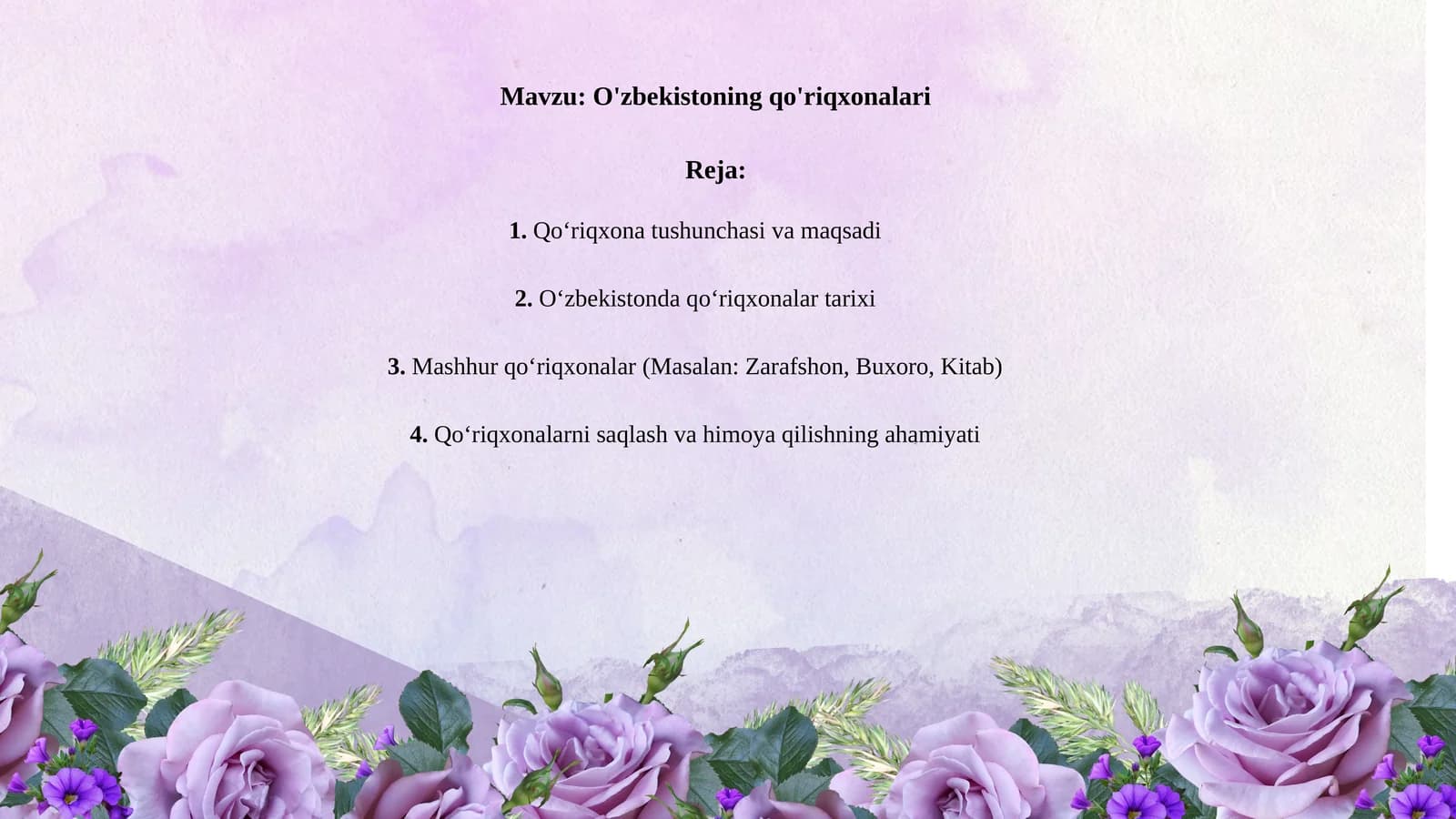 O'zbekistoning qo'riqxonalari