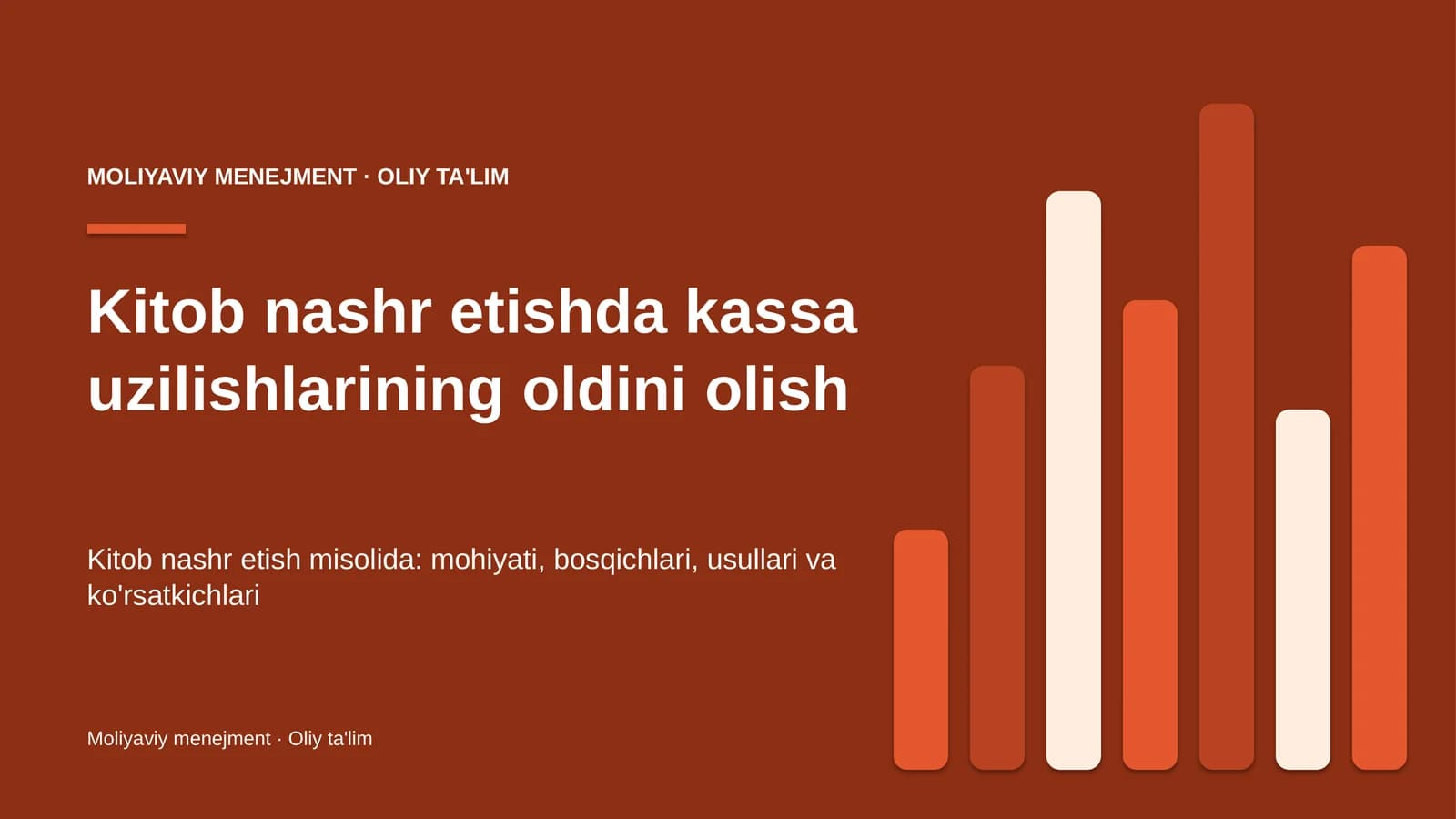 Kitob nashr etishda kassa uzilishlarining oldini olish