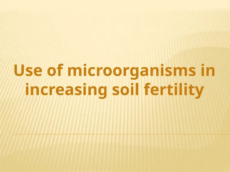 Use of microorganisms in increasing soil fertility