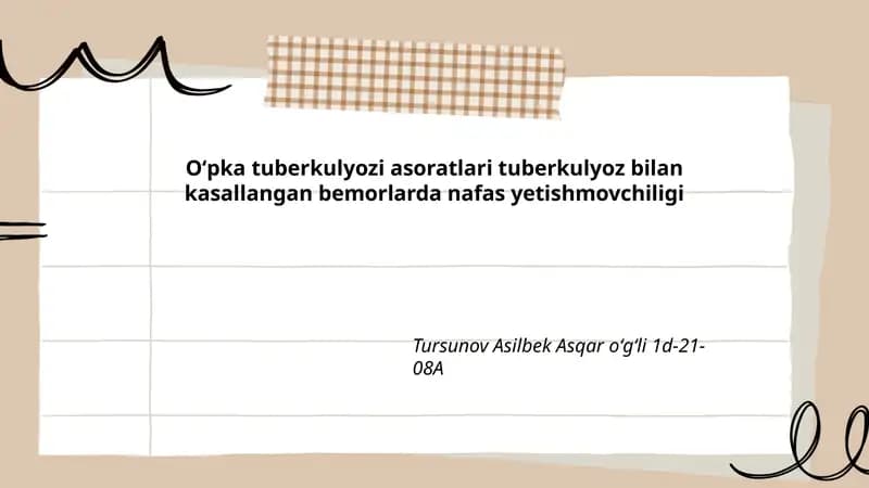 Oʻpka tuberkulyozi asoratlari
