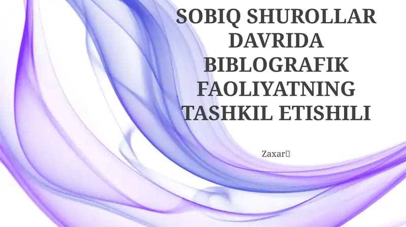 Sovet davri bibliografik amaliyotining ta'siri va merosi