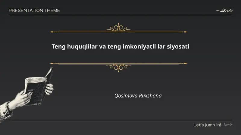 Teng huquqlilar va teng imkoniyatli lar siyosati