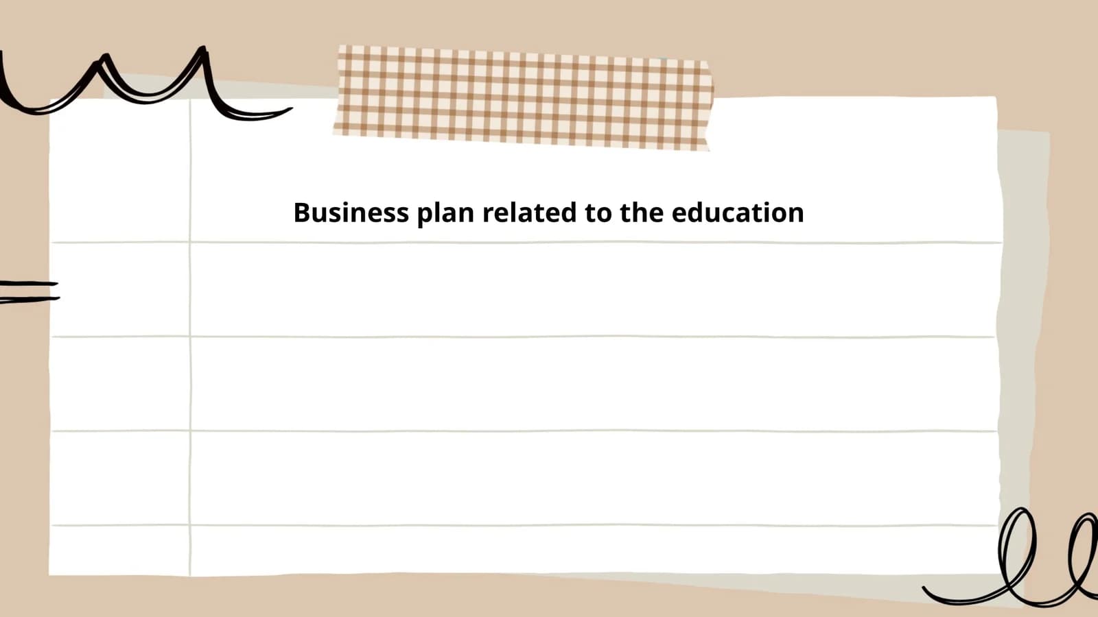 Business plan related to the education