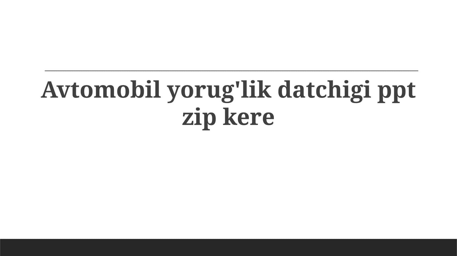 Avtomobil Yorug'lik Sensorlari