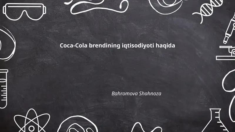 Coca-Cola brendining iqtisodiyoti