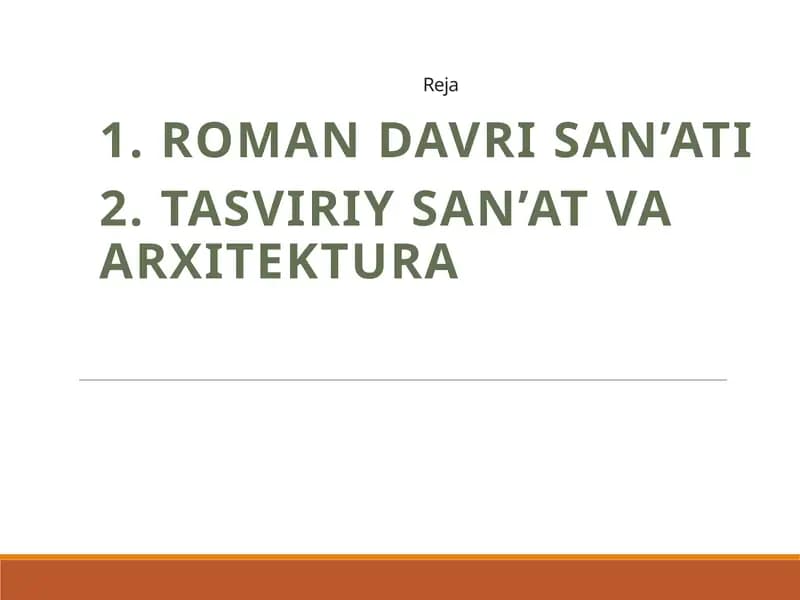 ROMAN DAVRI SAN’ATI