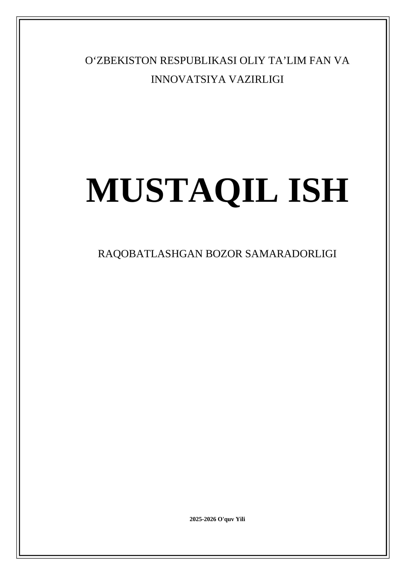 Raqobatlashgan bozor samaradorligi