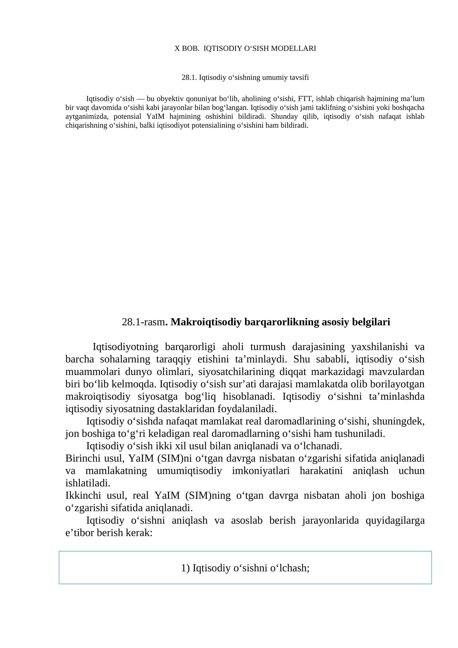 IQTISODIY OʻSISH MODELLARI