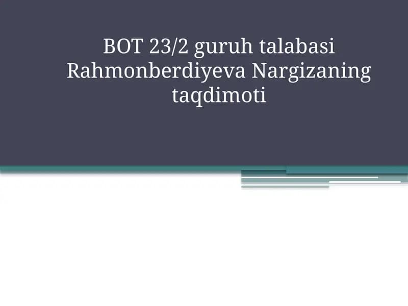 Texnologiyafaniningshakliva metodlari