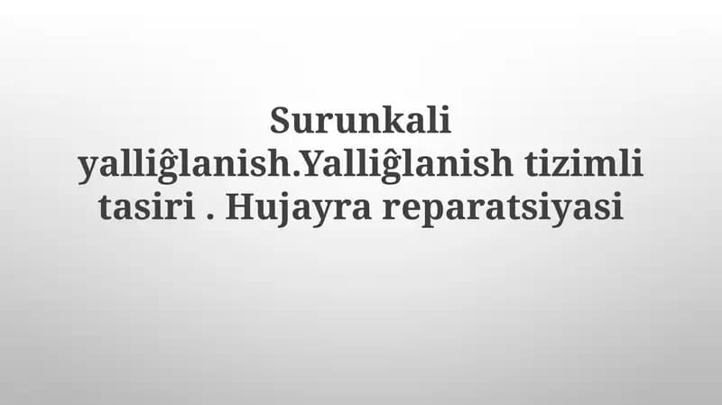 Surunkali yallig'lanishning sabablari va mexanizmlari