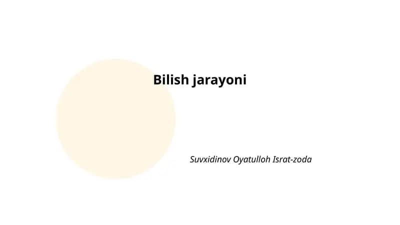 Bilish jarayoni