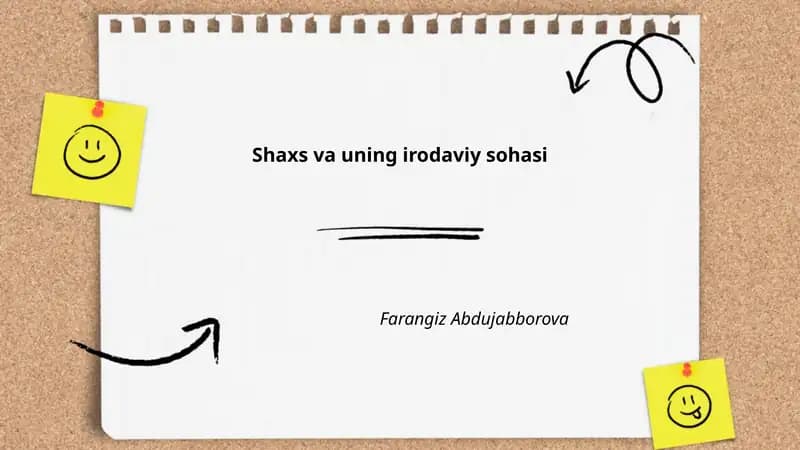 Shaxs va uning irodaviy sohasi