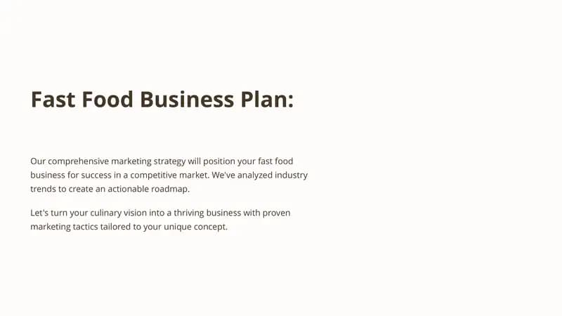 Fast Food Business Plan
