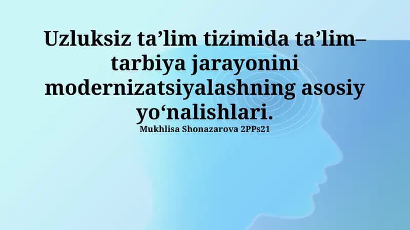 Uzluksiz ta'lim tizimi