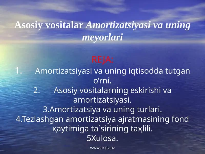 Asosiy vositalar