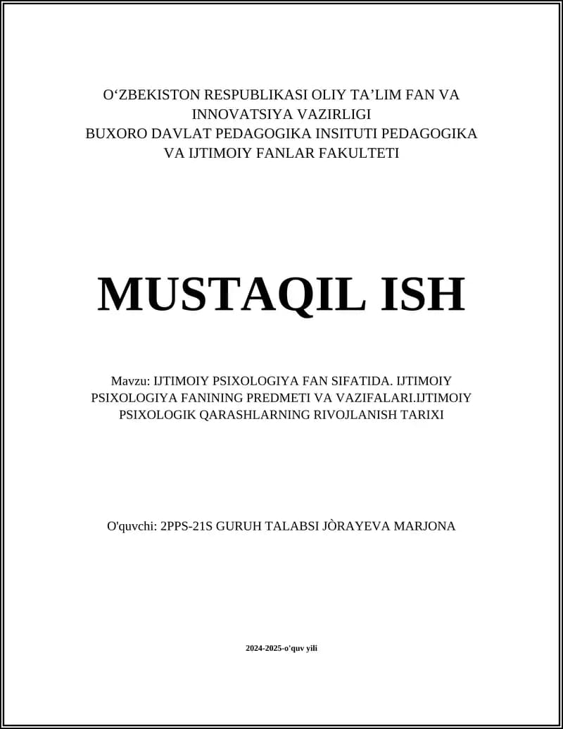 IJTIMOIY PSIXOLOGIYA