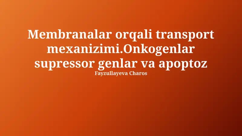 Membrana transporti mexanizmlari