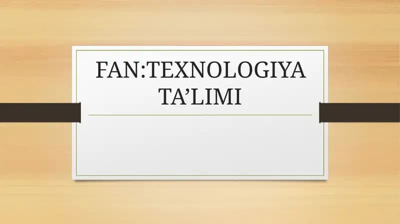 Texnologiya ta'limi