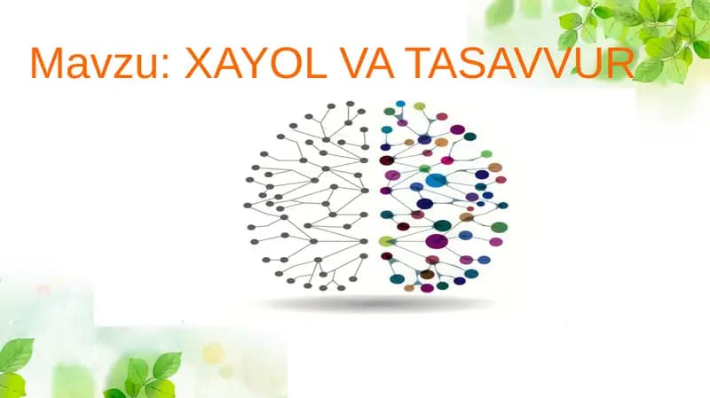 XAYOL VA TASAVVUR