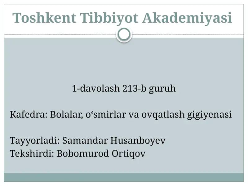 Toshkent Tibbiyot Akademiyasi