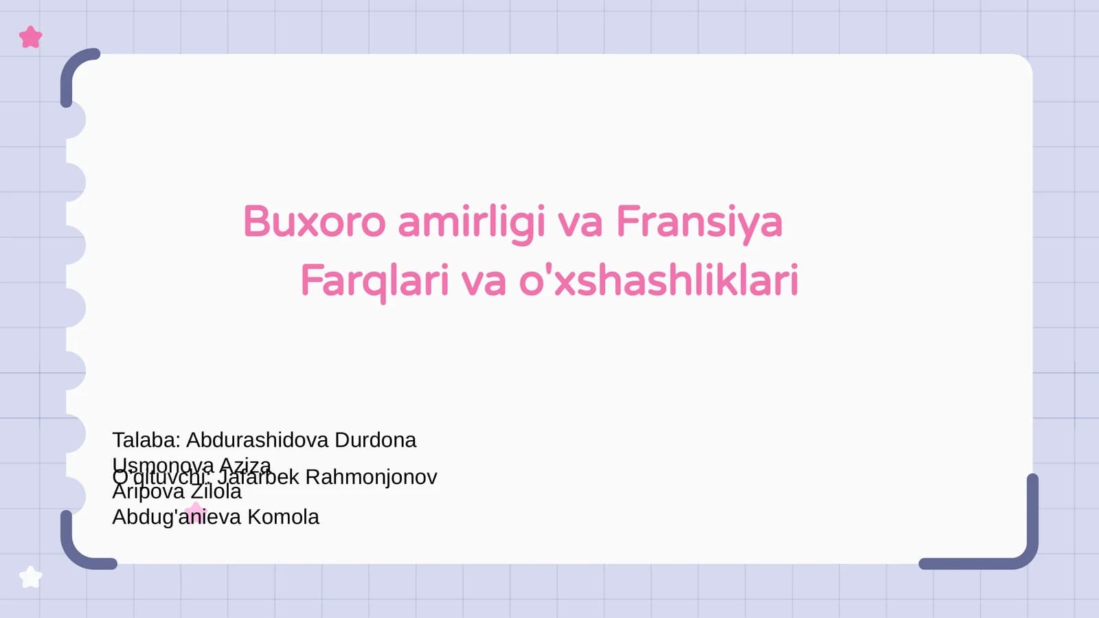 Buxoro amirligi va Fransiya