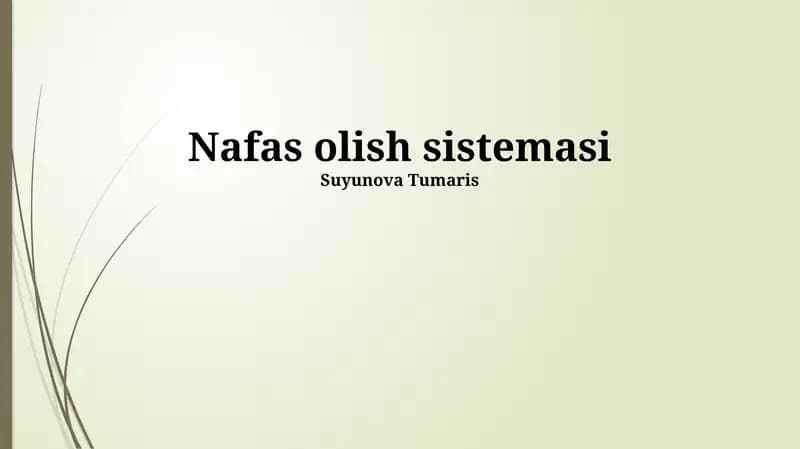 Nafas olish sistemasi