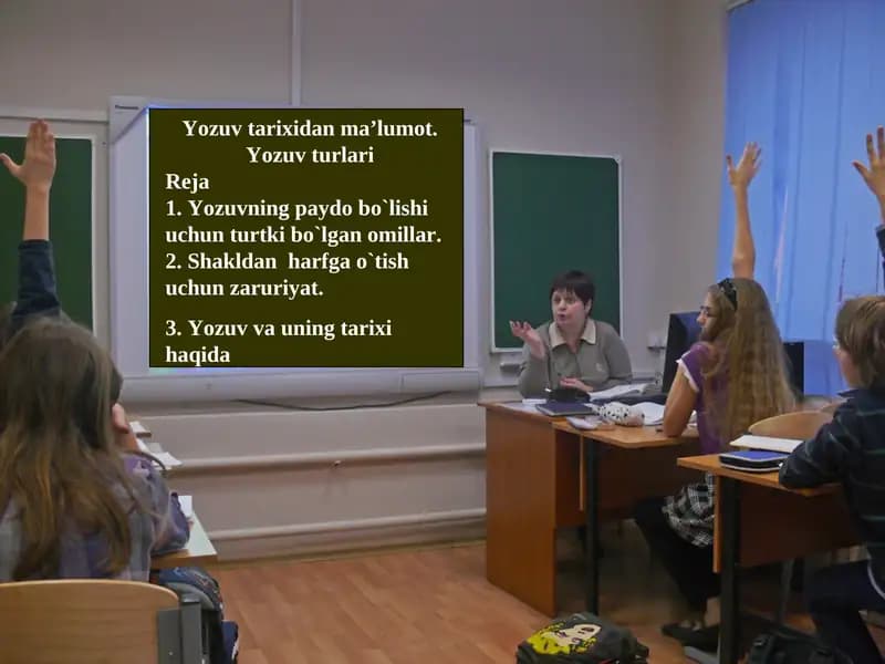 Yozuv tarixidan maʼlumot. Yozuv turlari