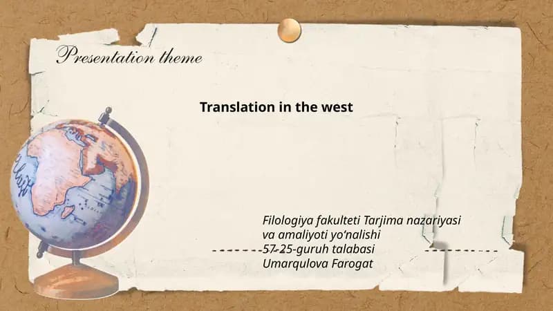 Translation in the west