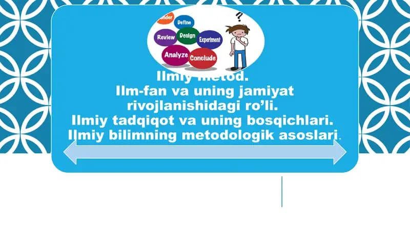Ilmiy bilimning metodologik asoslari.