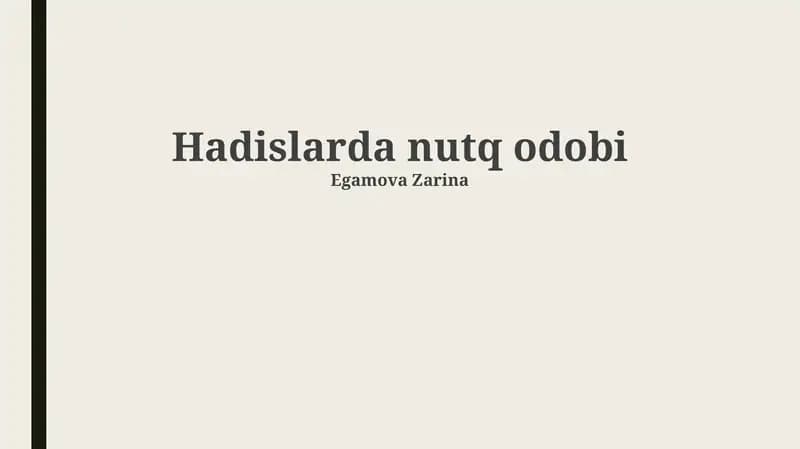 Hadislarda nutq odobi