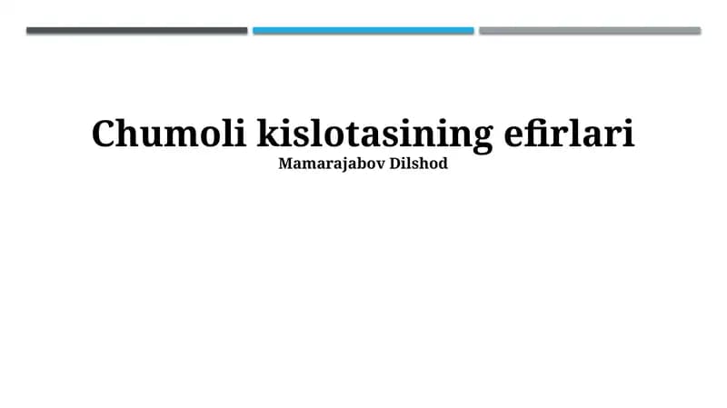 Chumoli kislotasining efirlari