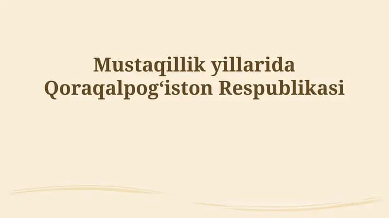 Qoraqalpogʻiston Respublikasi Siyosiy Rivojlanish
