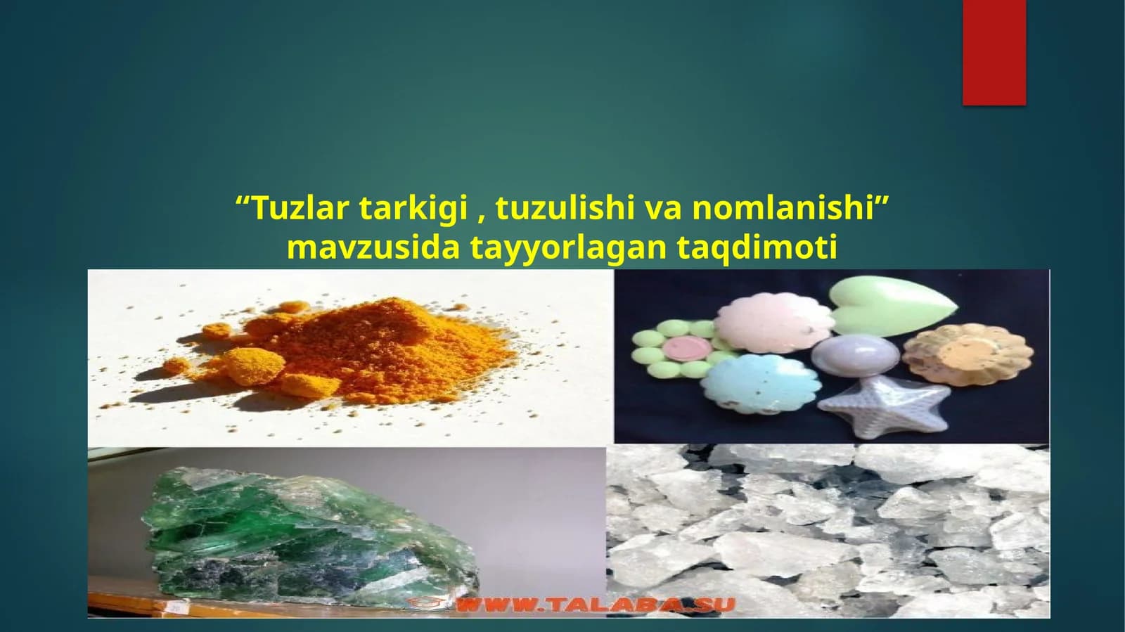 Tuzlar tarkigi, tuzulishi va nomlanishi