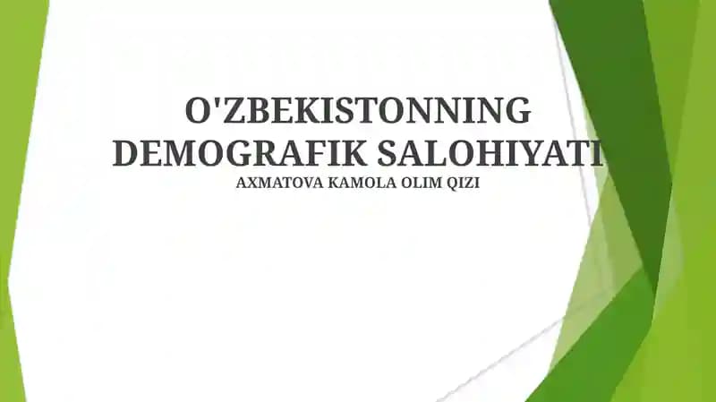 O'zbekistonning Demografik Salohiyati