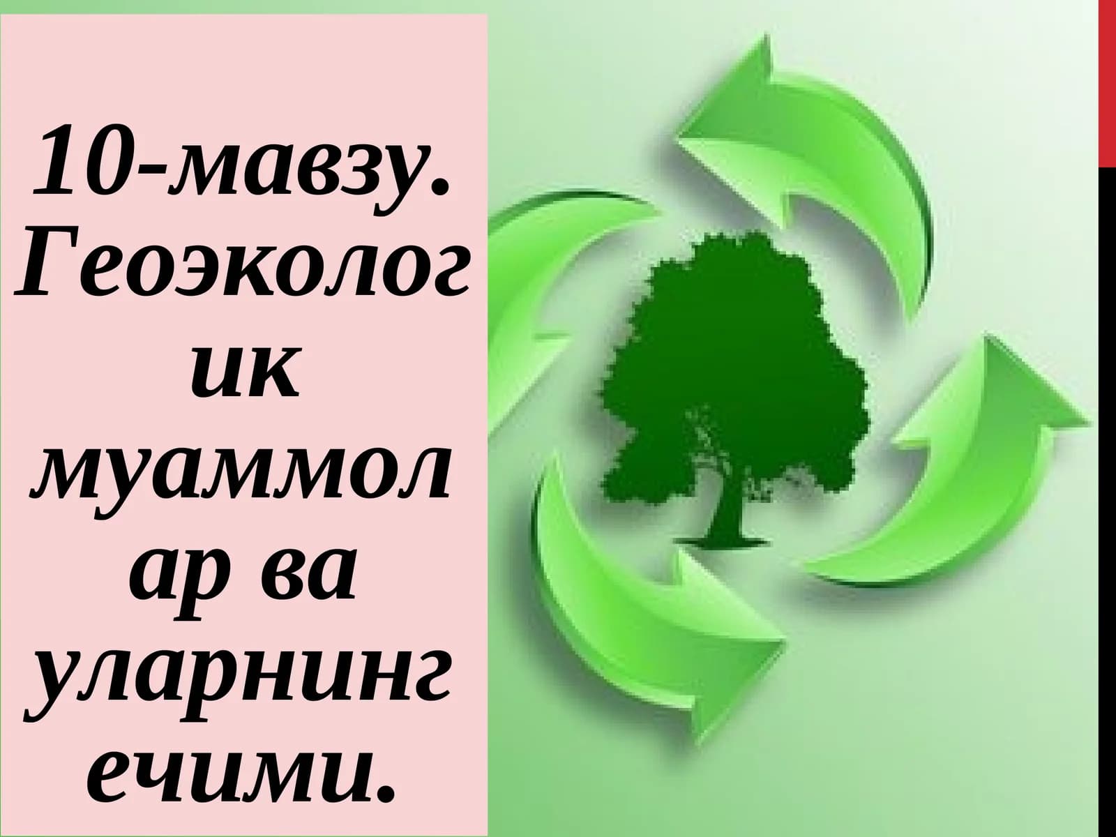Геоэкологик муаммолар ва уларнингечими