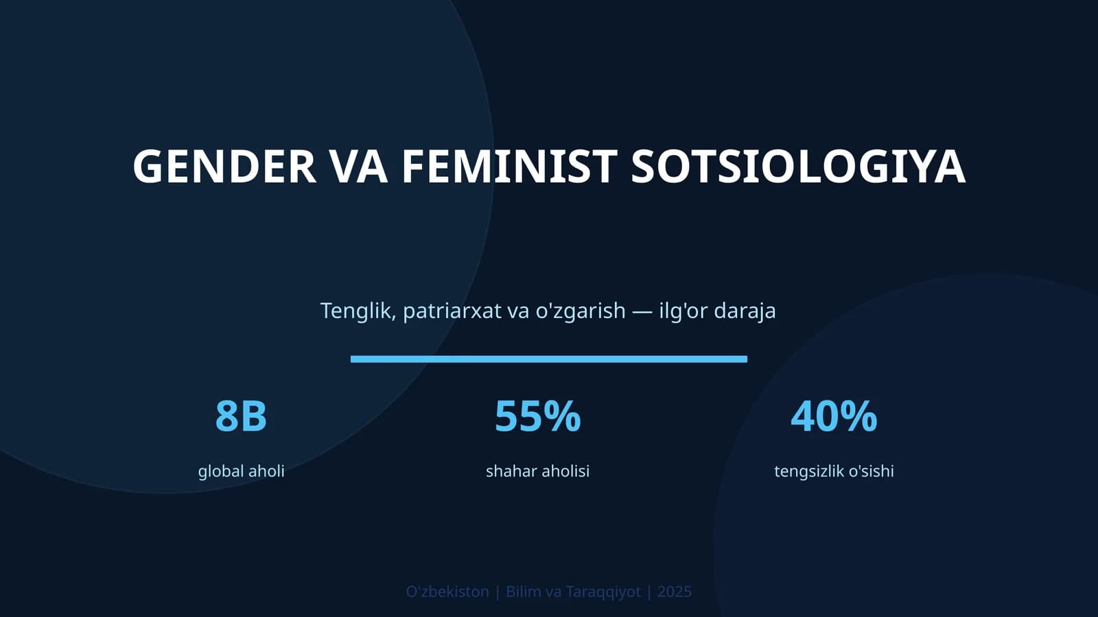 GENDER VA FEMINIST SOTSIOLOGIYA