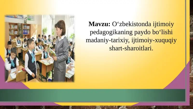 Ijtimoiy Pedagogika fanidan
