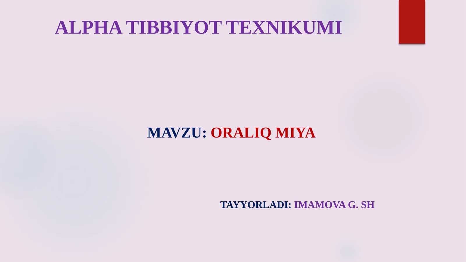 Oraliqmiya (Diencephalon)
