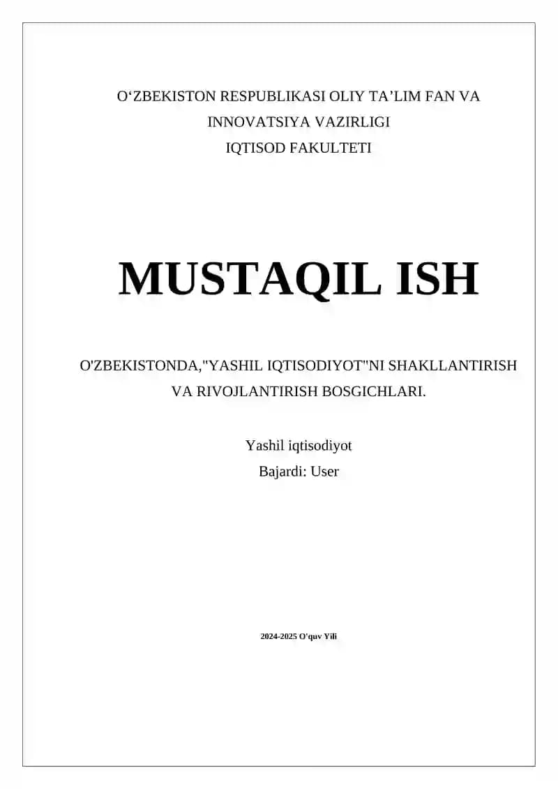 Yashil iqtisodiyot