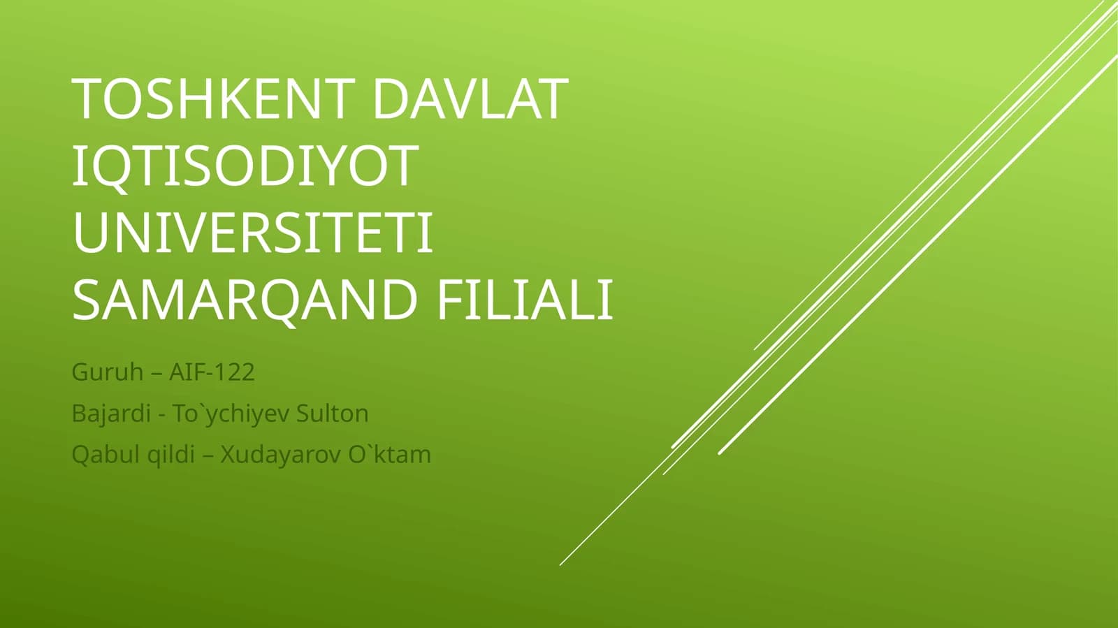 O‘zbekistonning tashqisiy faoliyat konsepsiyasi